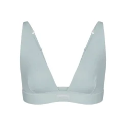 COTTON RIB PLUNGE BRALETTE | FROST
