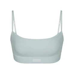 COTTON RIB SCOOP BRALETTE | FROST