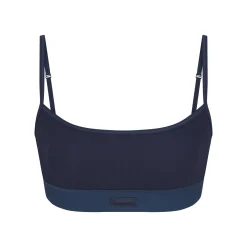 COTTON RIB SCOOP BRALETTE | NAVY