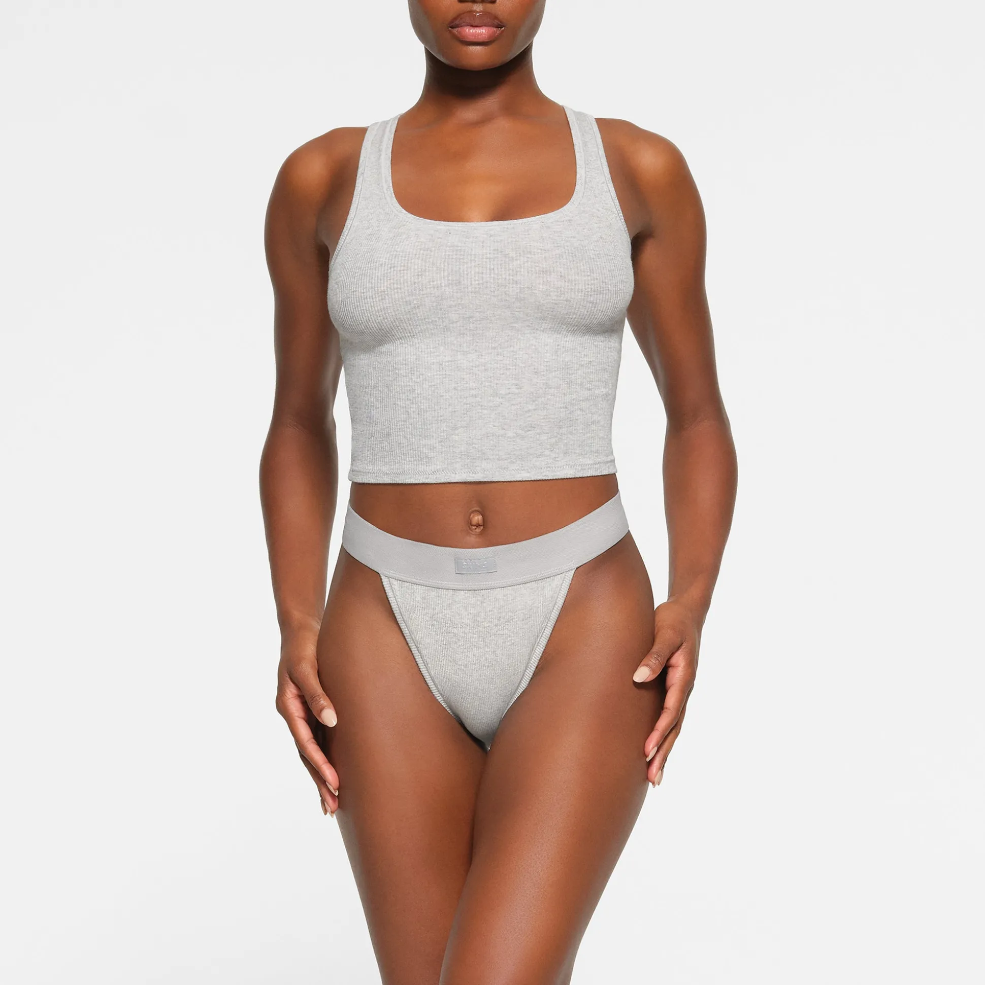 COTTON RIB TANK | LIGHT HEATHER GREY