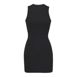 COTTON RIB TANK DRESS | SOOT