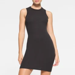 COTTON RIB TANK DRESS | SOOT