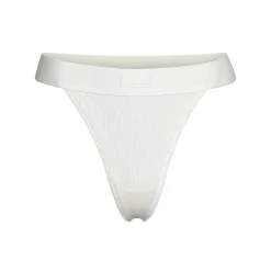 COTTON RIB THONG | BONE