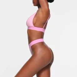 COTTON RIB THONG | BUBBLE GUM