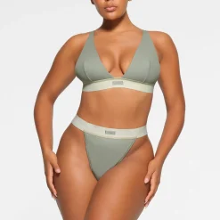 COTTON RIB THONG | MINERAL
