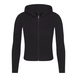 COTTON RIB ZIP UP HOODIE | SOOT