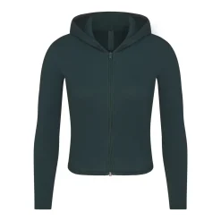COTTON RIB ZIP UP HOODIE | SPRUCE MULTI