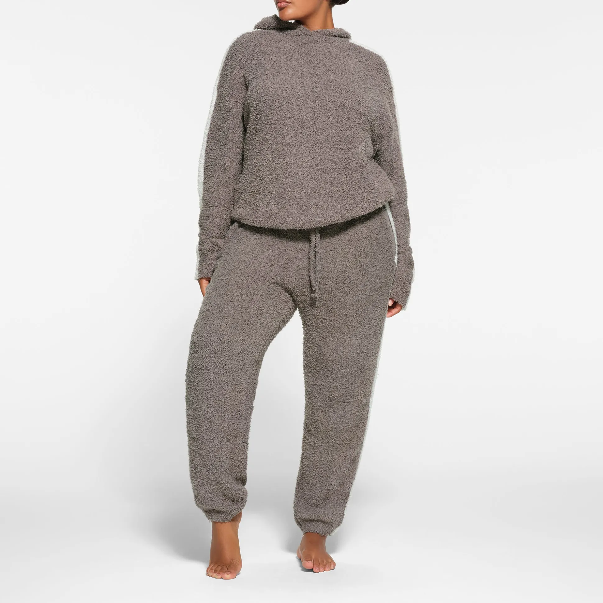 COZY KNIT UNISEX HOODIE | GREY CHALK MULTI