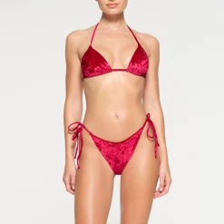 CRUSHED VELVET TRIANGLE BIKINI TOP | LIPS