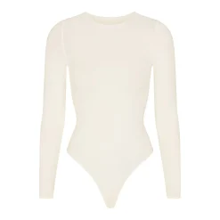 ESSENTIAL CREW NECK LONG SLEEVE BODYSUIT | ECRU