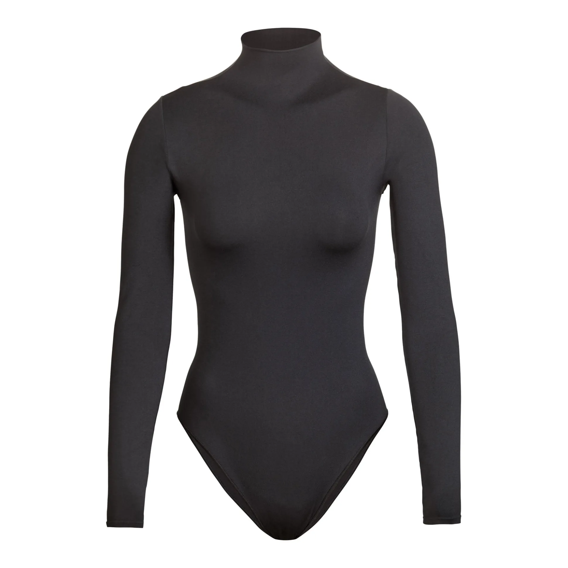 ESSENTIAL MOCK NECK LONG SLEEVE BODYSUIT | ONYX