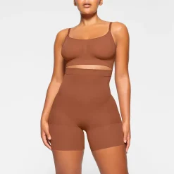 EVERYDAY SCULPT HIGH-WAISTED MID THIGH SHORT | BRONZE