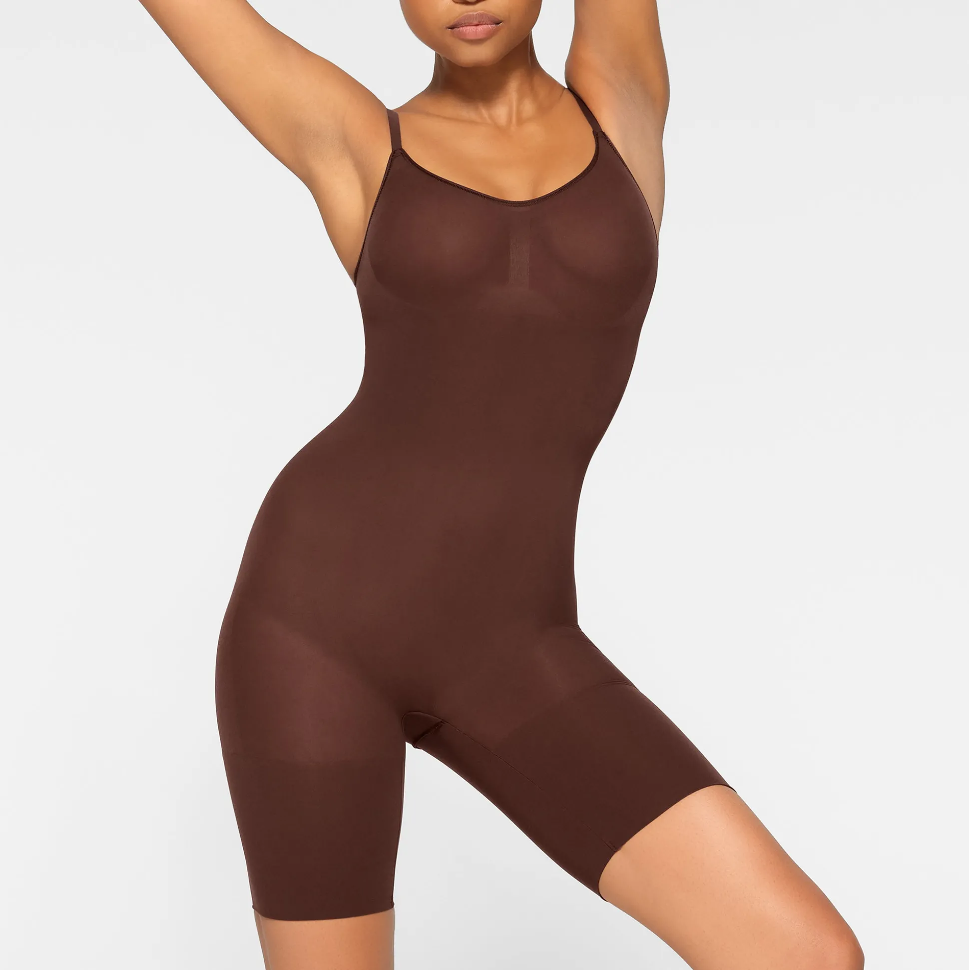 EVERYDAY SCULPT MID THIGH BODYSUIT | COCOA