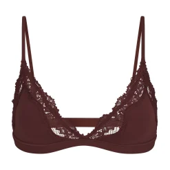 FITS EVERYBODY CORDED LACE TRIANGLE BRALETTE | COCOA