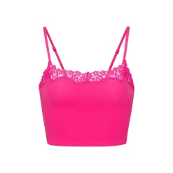 FITS EVERYBODY CORDED LACE CROPPED CAMI | NEON ROSE