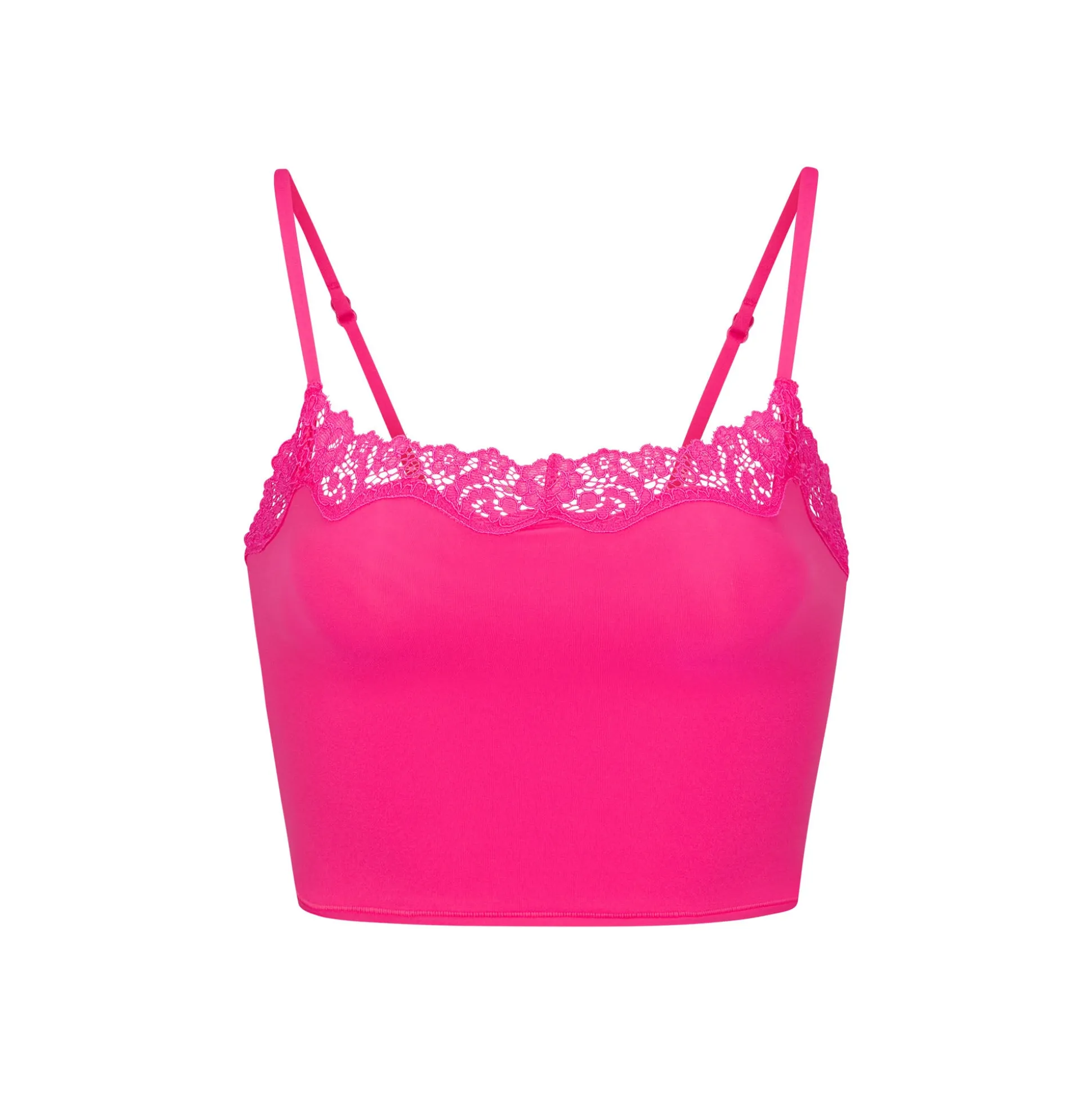 FITS EVERYBODY CORDED LACE CROPPED CAMI | NEON ROSE