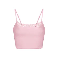 FITS EVERYBODY CORDED LACE CROPPED CAMI | CHERRY BLOSSOM