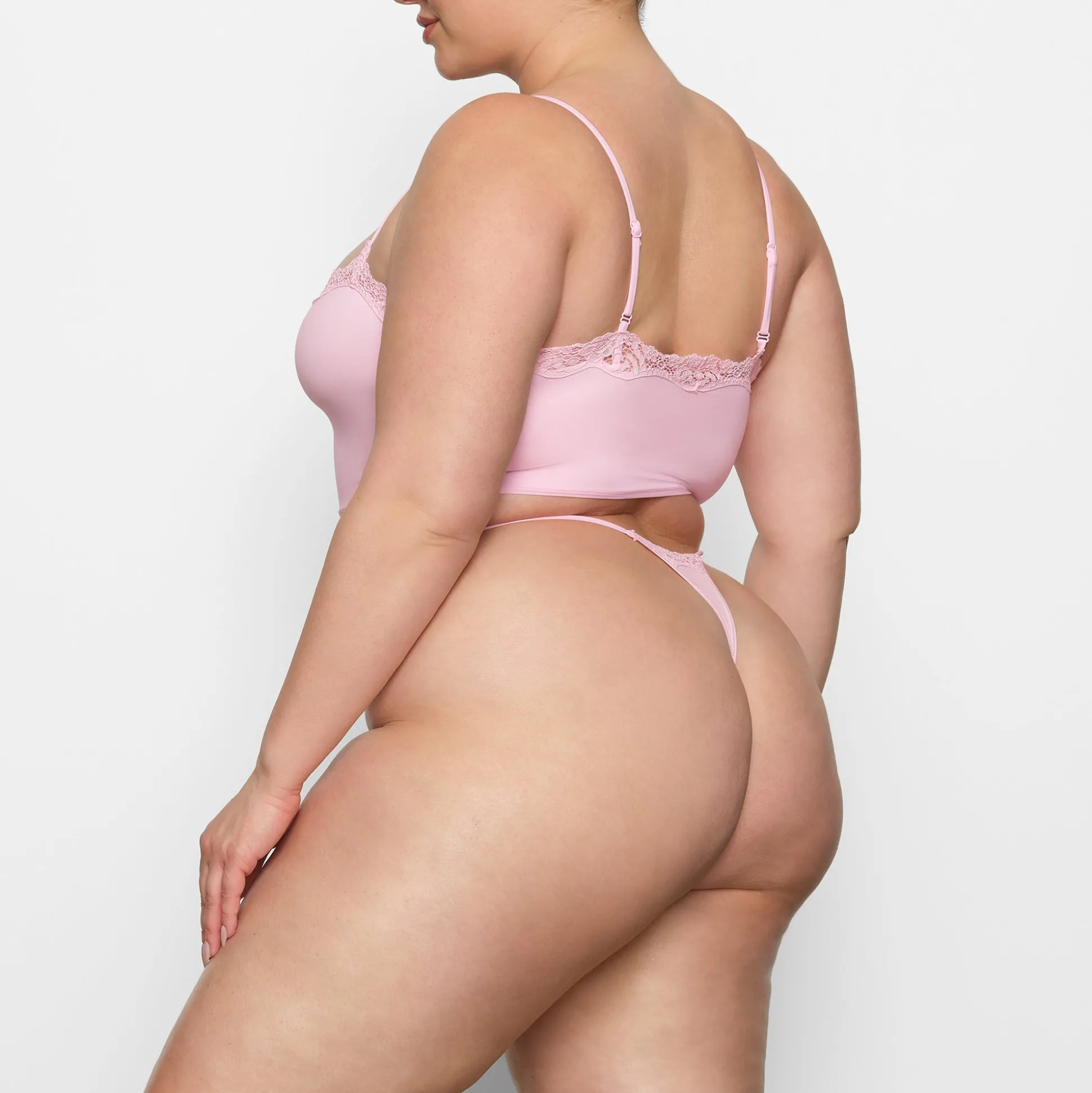 FITS EVERYBODY CORDED LACE CROPPED CAMI | CHERRY BLOSSOM