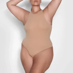 FITS EVERYBODY HIGH NECK BODYSUIT | OCHRE