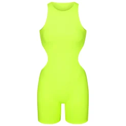 FITS EVERYBODY HIGH NECK CUT OUT ONESIE | GREEN HIGHLIGHTER
