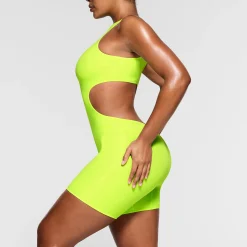 FITS EVERYBODY HIGH NECK CUT OUT ONESIE | GREEN HIGHLIGHTER