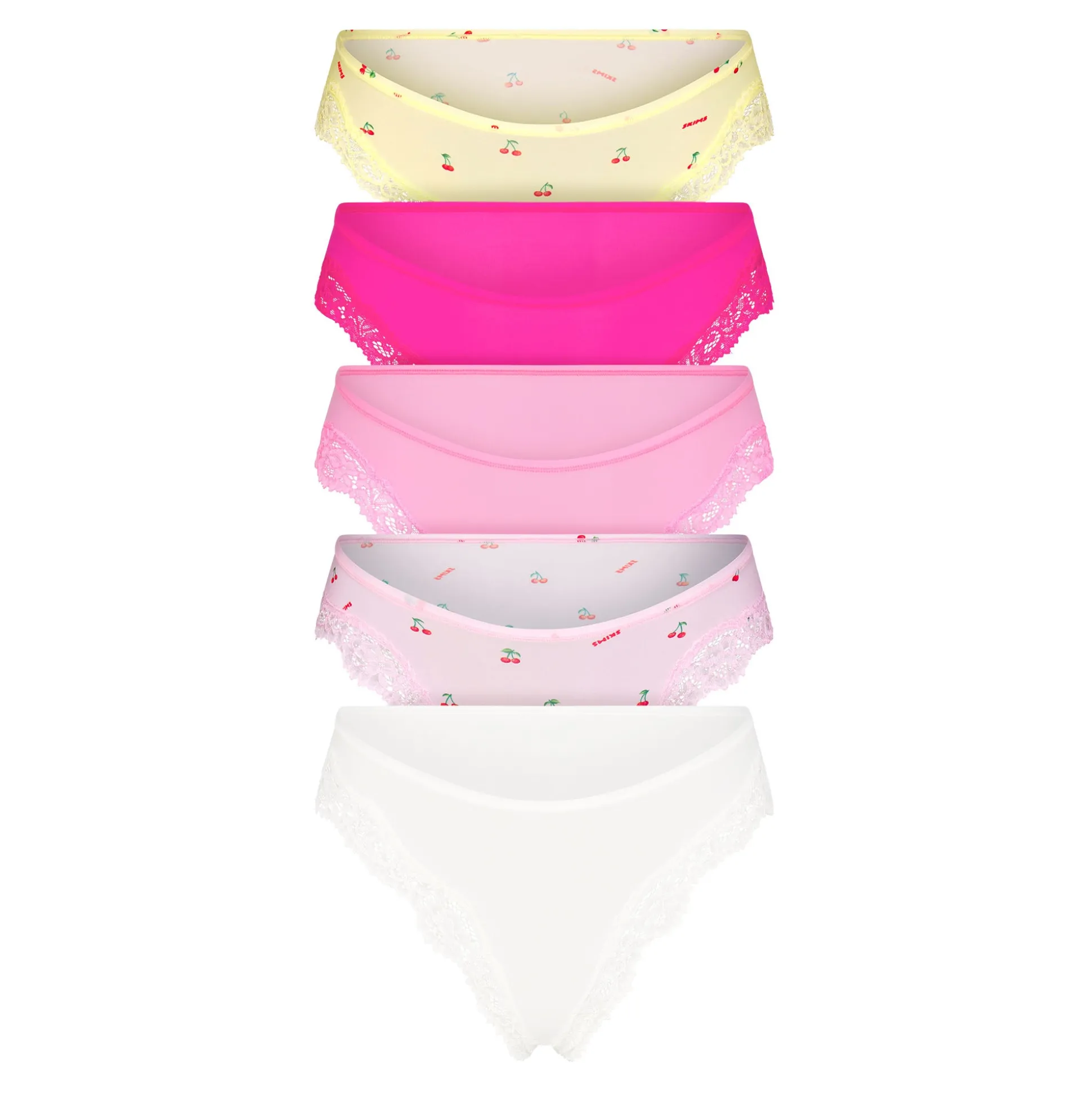 FITS EVERYBODY LACE CHEEKY TANGA 5-PACK | CHERRY PRINT MULTI