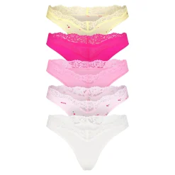 FITS EVERYBODY LACE DIPPED THONG 5-PACK | CHERRY PRINT MULTI
