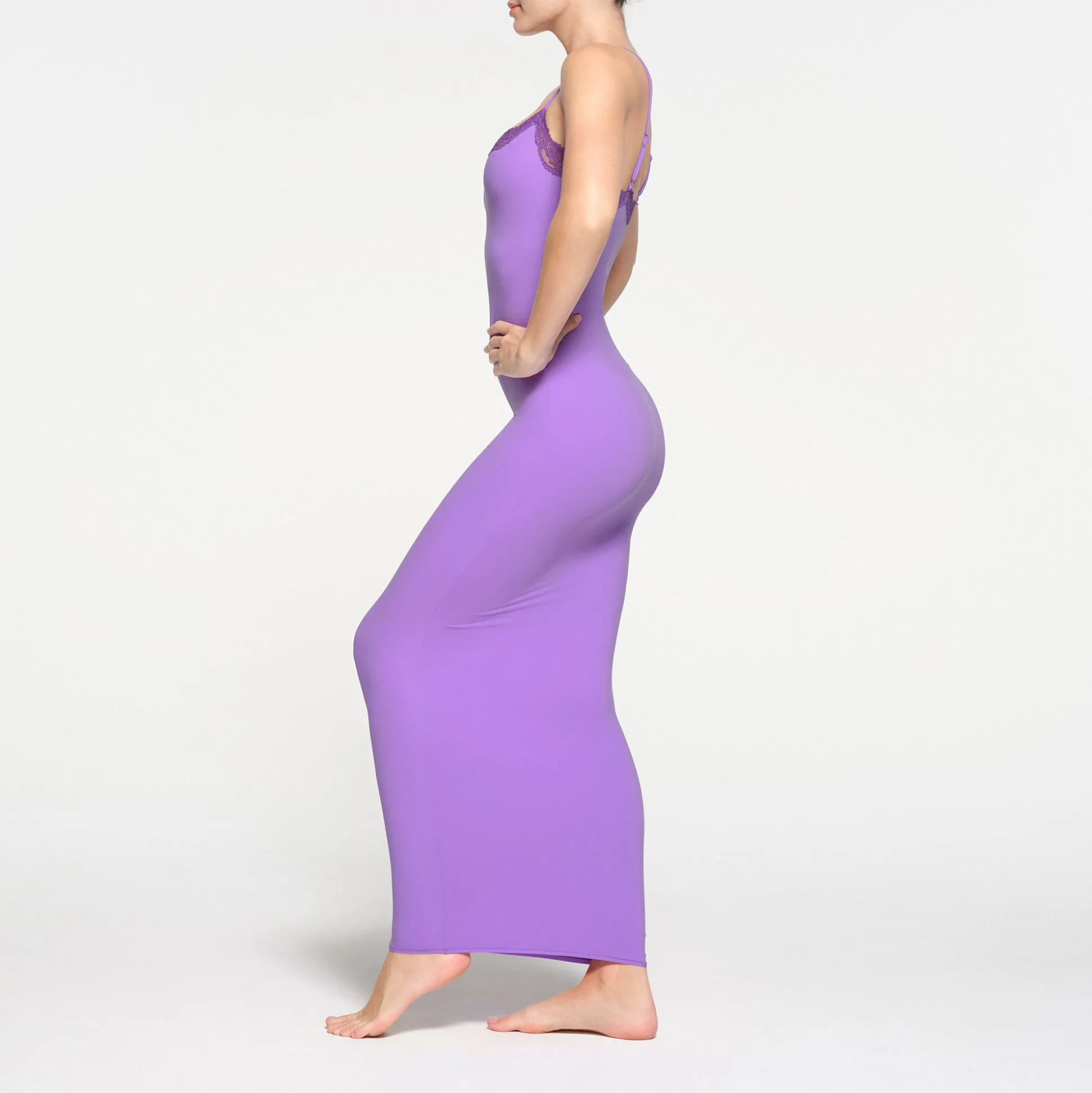FITS EVERYBODY LACE LONG SLIP DRESS | ULTRA VIOLET TONAL