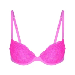 FITS EVERYBODY LACE PUSH-UP BRA | NEON PINK
