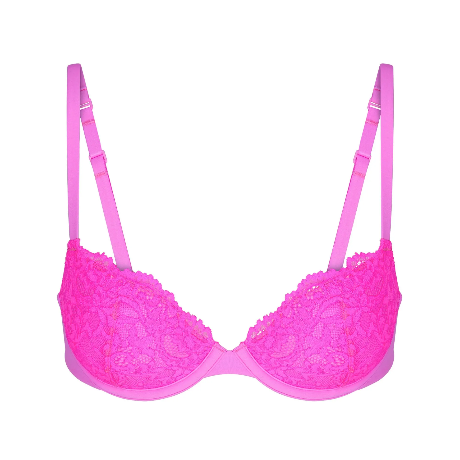 FITS EVERYBODY LACE PUSH-UP BRA | NEON PINK