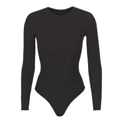 FITS EVERYBODY LONG SLEEVE CREW NECK BODYSUIT | ONYX