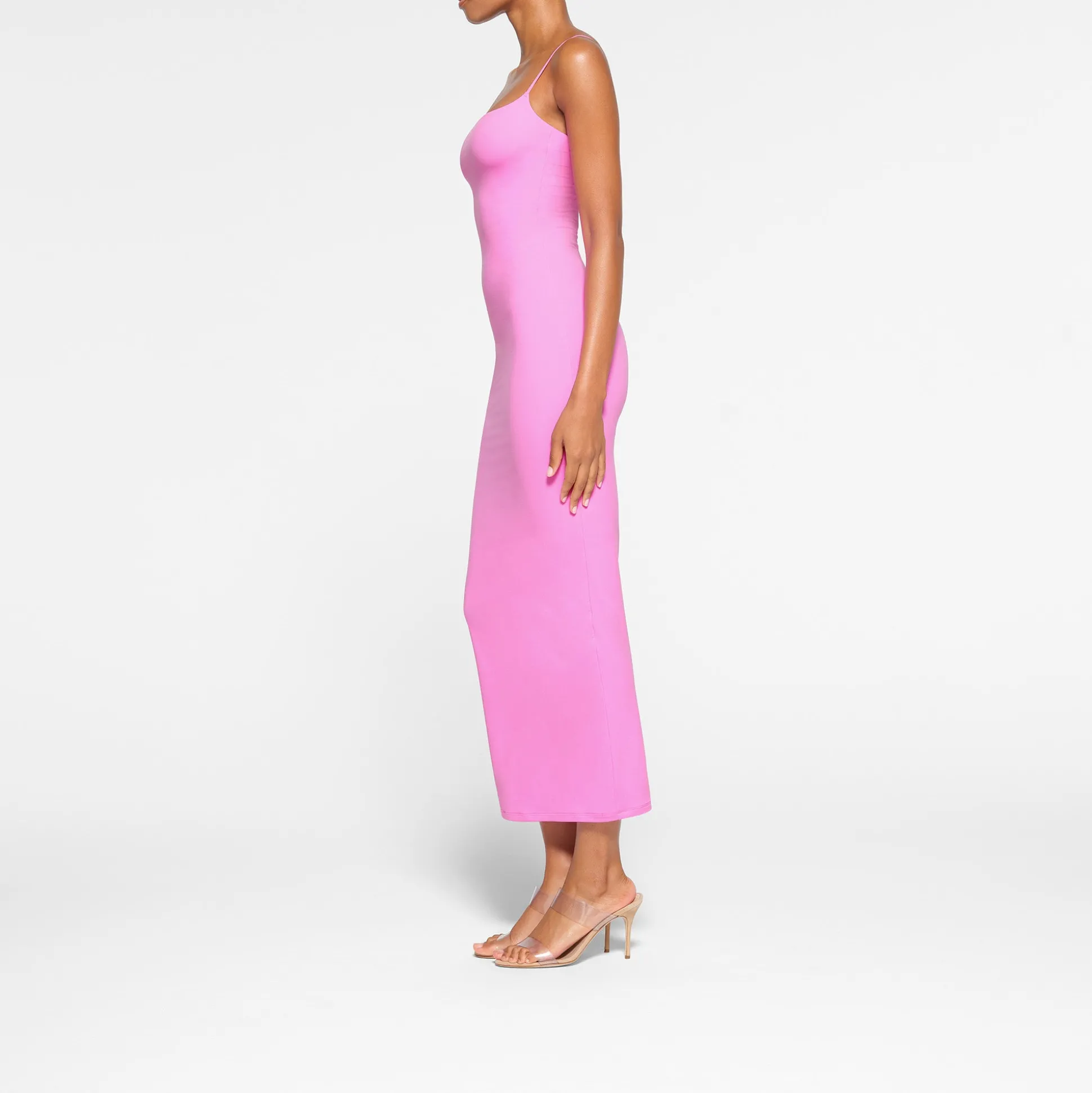 FITS EVERYBODY LONG SLIP DRESS | NEON ORCHID