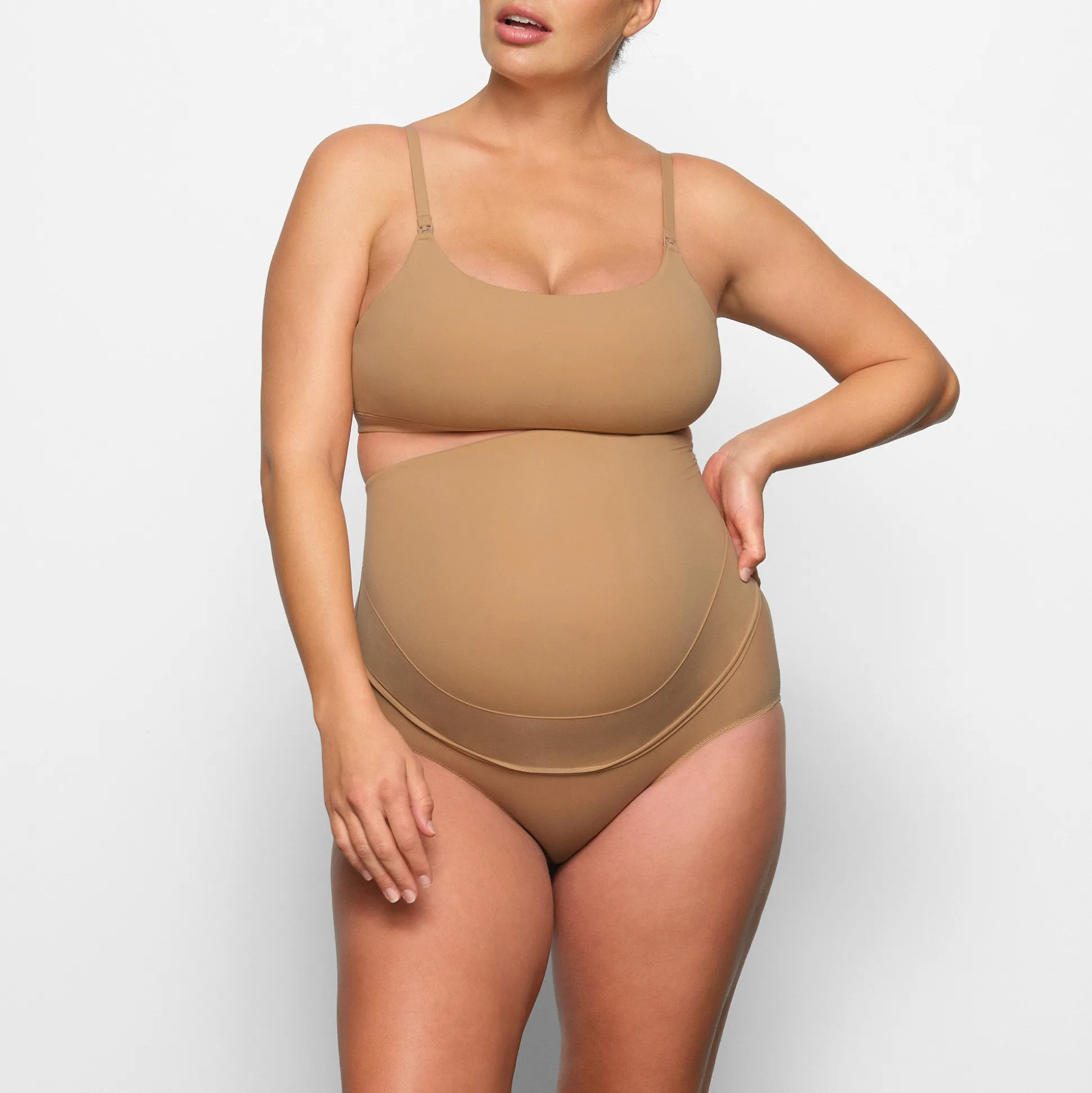 FITS EVERYBODY MATERNITY HIGH-WAISTED BRIEF | OCHRE