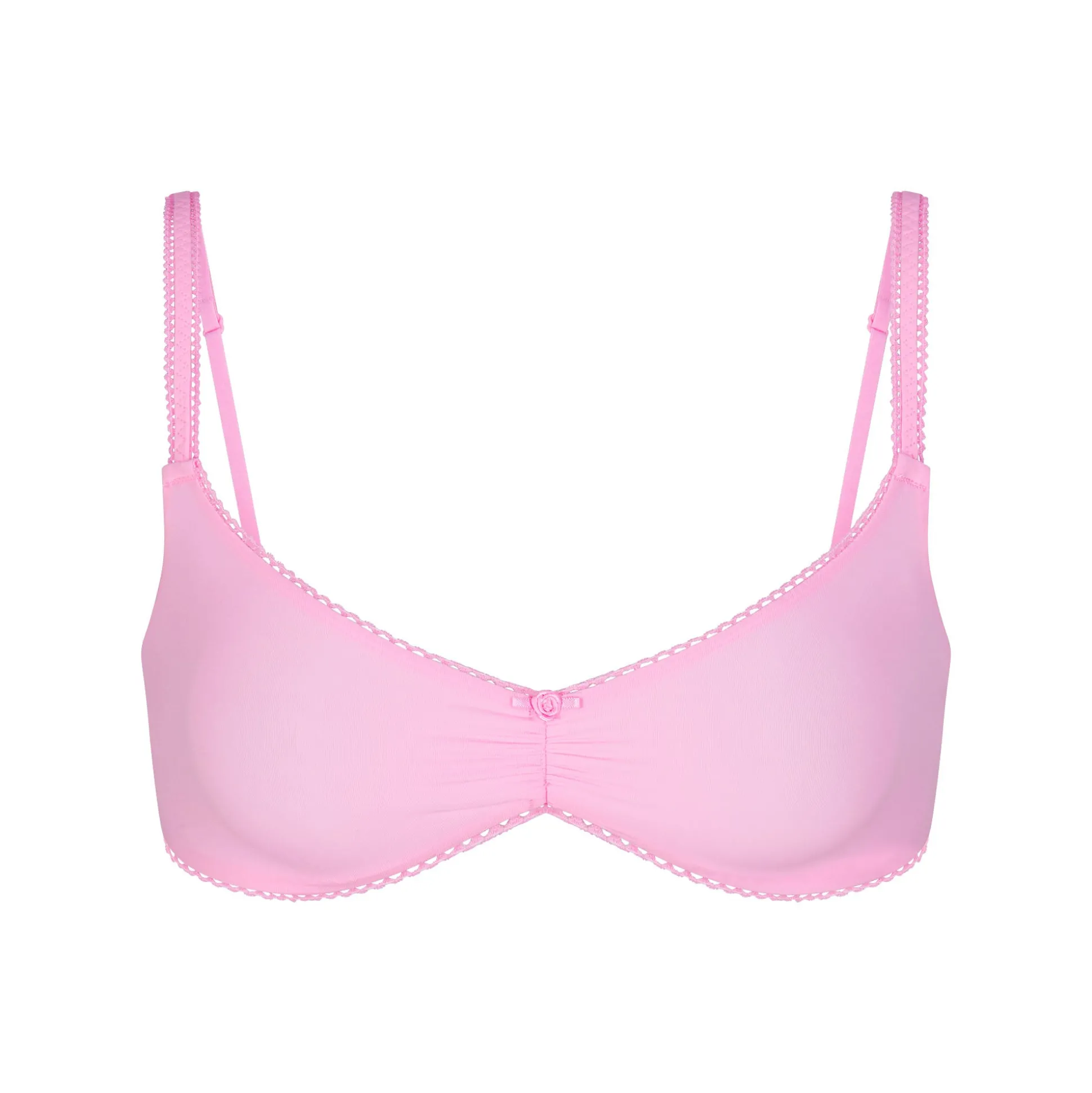 FITS EVERYBODY PICOT TRIM SKIMPY SCOOP BRALETTE | BUBBLE GUM