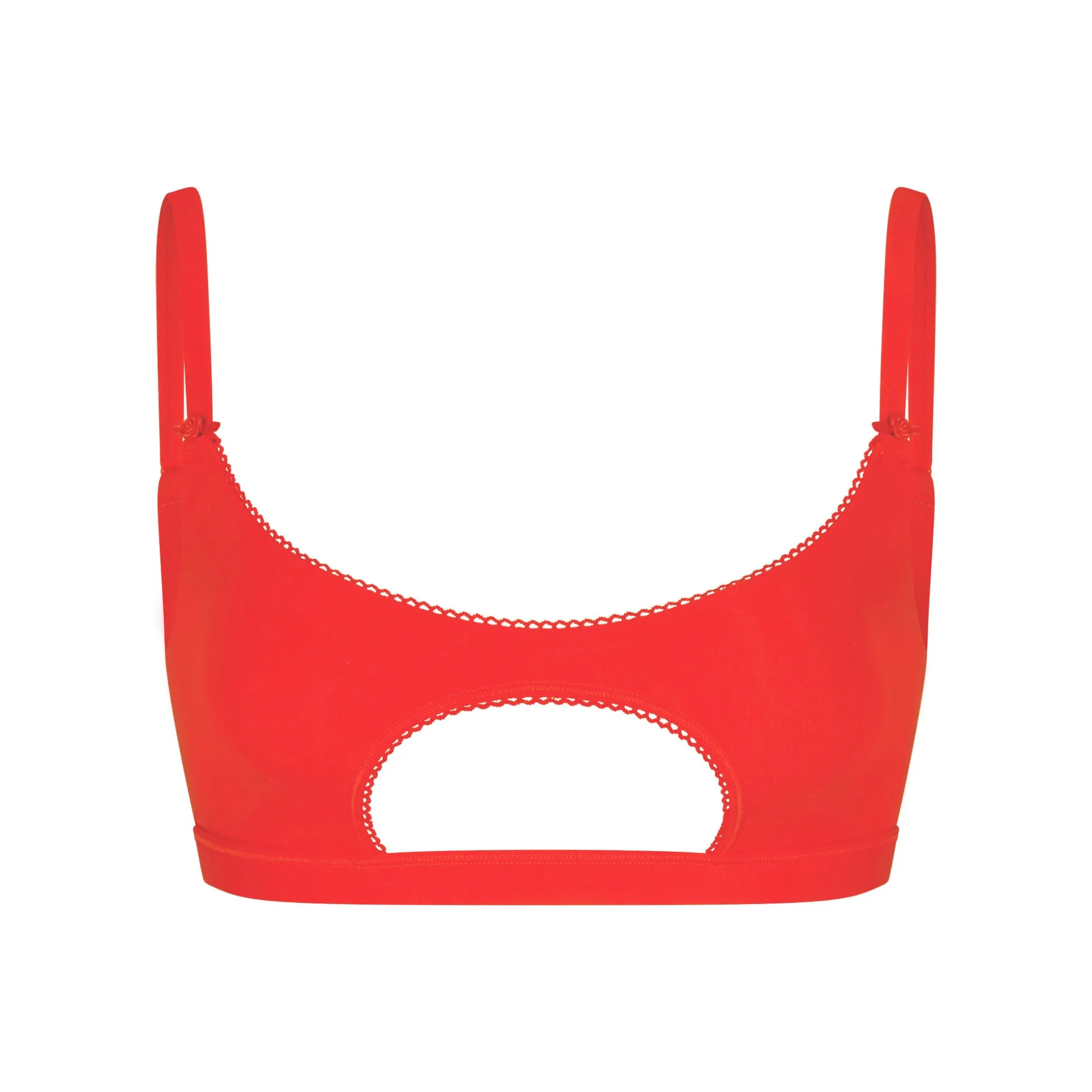 FITS EVERYBODY PICOT TRIM CUT OUT SCOOP BRALETTE | RUBY