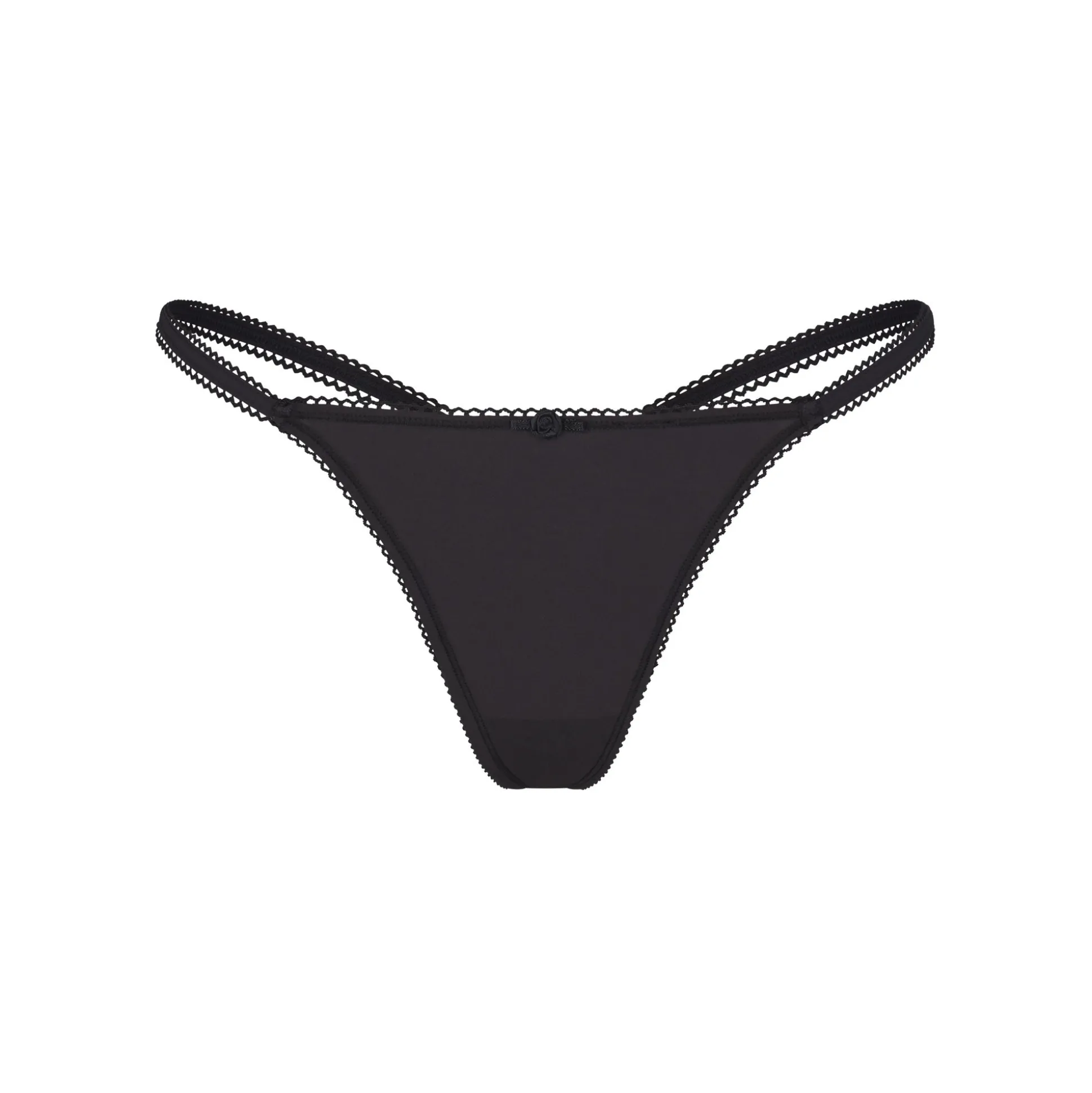 FITS EVERYBODY PICOT TRIM STRING THONG | ONYX