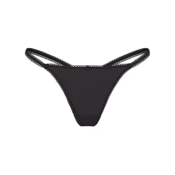 FITS EVERYBODY PICOT TRIM STRING THONG | ONYX