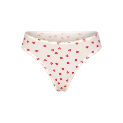 FITS EVERYBODY PICOT TRIM THONG | RUBY HEART PRINT