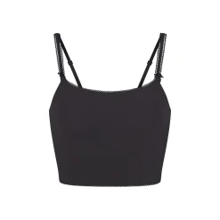 FITS EVERYBODY PICOT TRIM CROPPED CAMI | ONYX