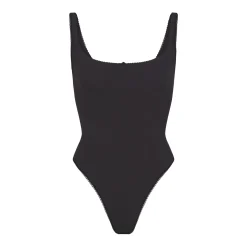 FITS EVERYBODY PICOT TRIM SQUARE NECK BODYSUIT | ONYX