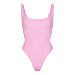 FITS EVERYBODY PICOT TRIM SQUARE NECK BODYSUIT | BUBBLE GUM