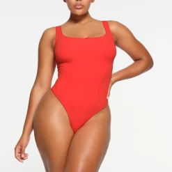 FITS EVERYBODY PICOT TRIM SQUARE NECK BODYSUIT | RUBY