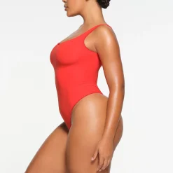 FITS EVERYBODY PICOT TRIM SQUARE NECK BODYSUIT | RUBY