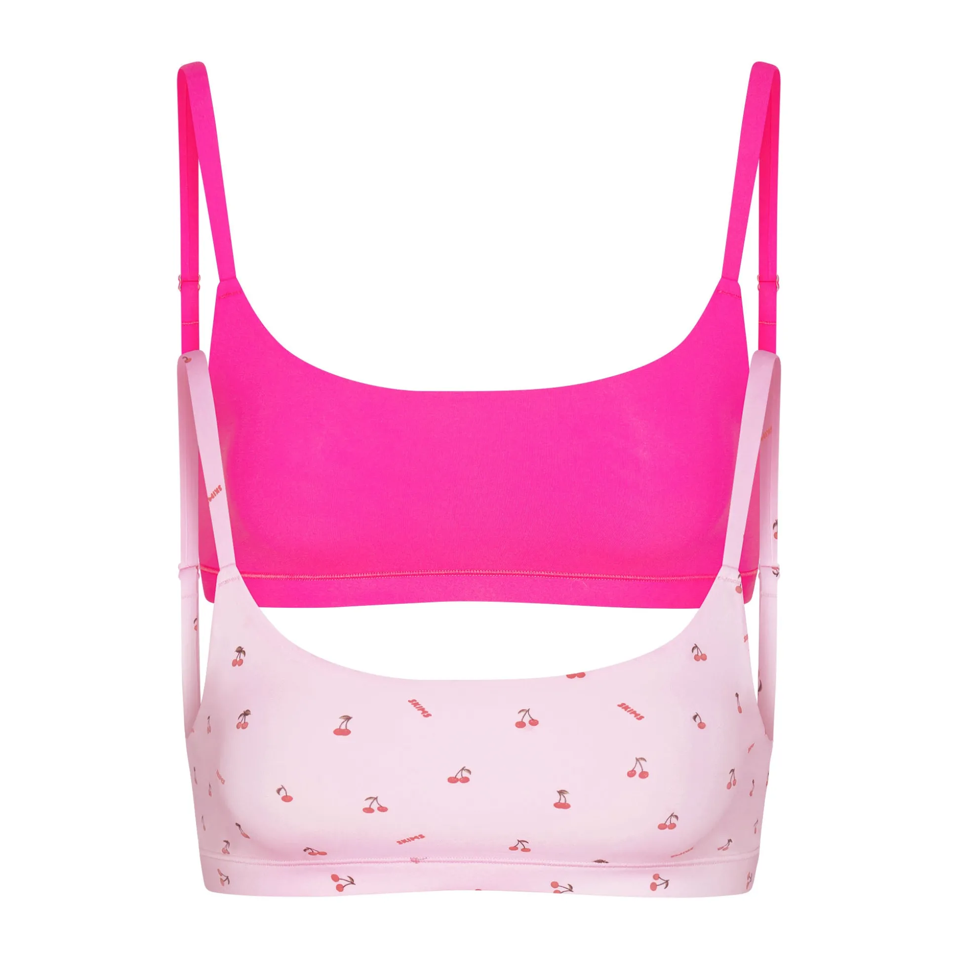 FITS EVERYBODY SCOOP BRALETTE 2-PACK | FLAMINGO AND CHERRY PRINT
