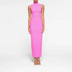 FITS EVERYBODY SLEEVELESS MOCK NECK DRESS | NEON ORCHID