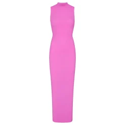 FITS EVERYBODY SLEEVELESS MOCK NECK DRESS | NEON ORCHID