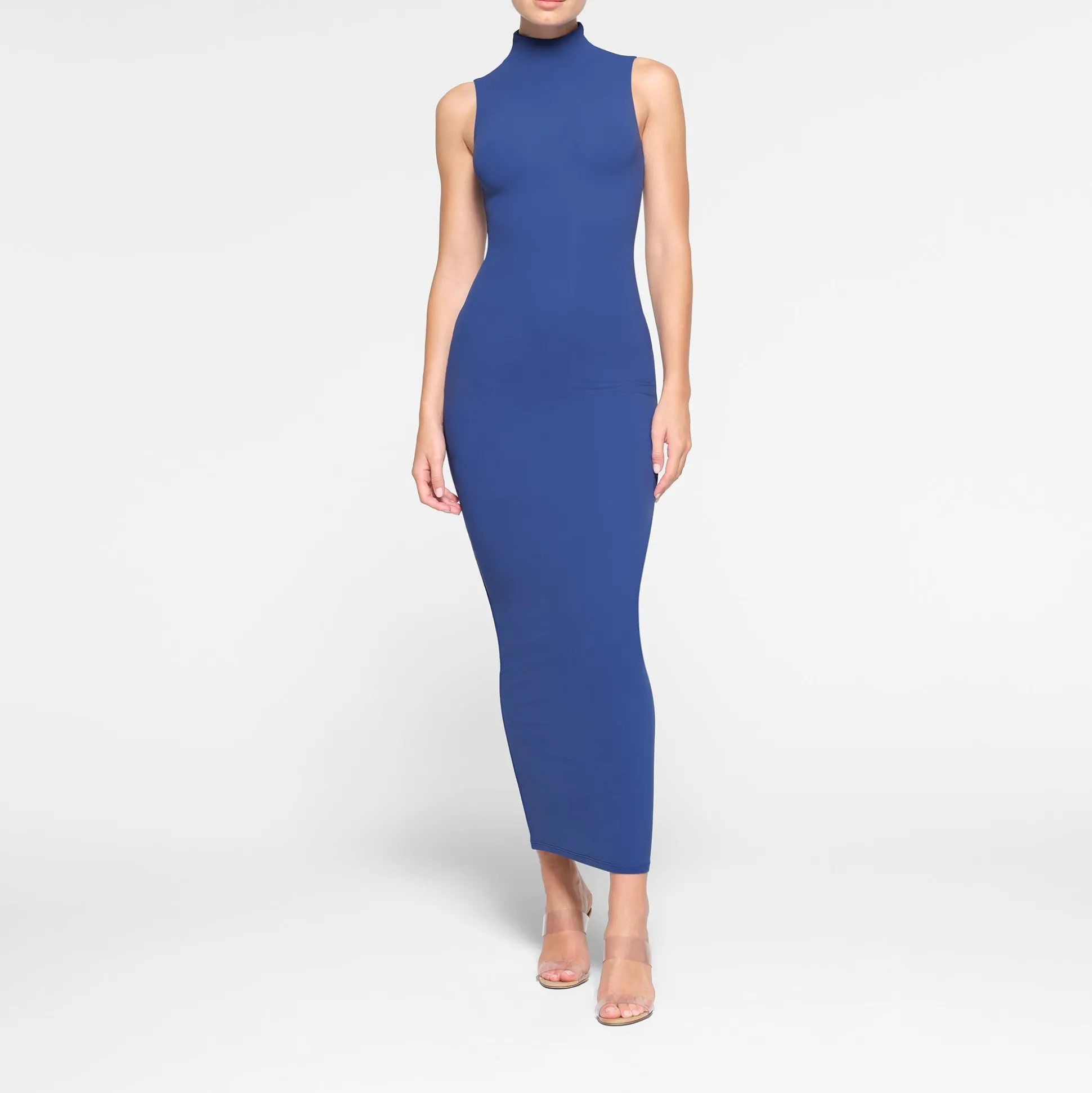 FITS EVERYBODY SLEEVELESS MOCK NECK DRESS | SAPPHIRE