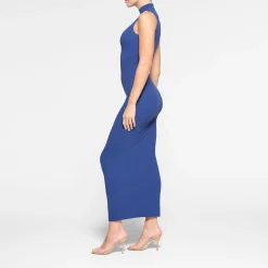 FITS EVERYBODY SLEEVELESS MOCK NECK DRESS | SAPPHIRE