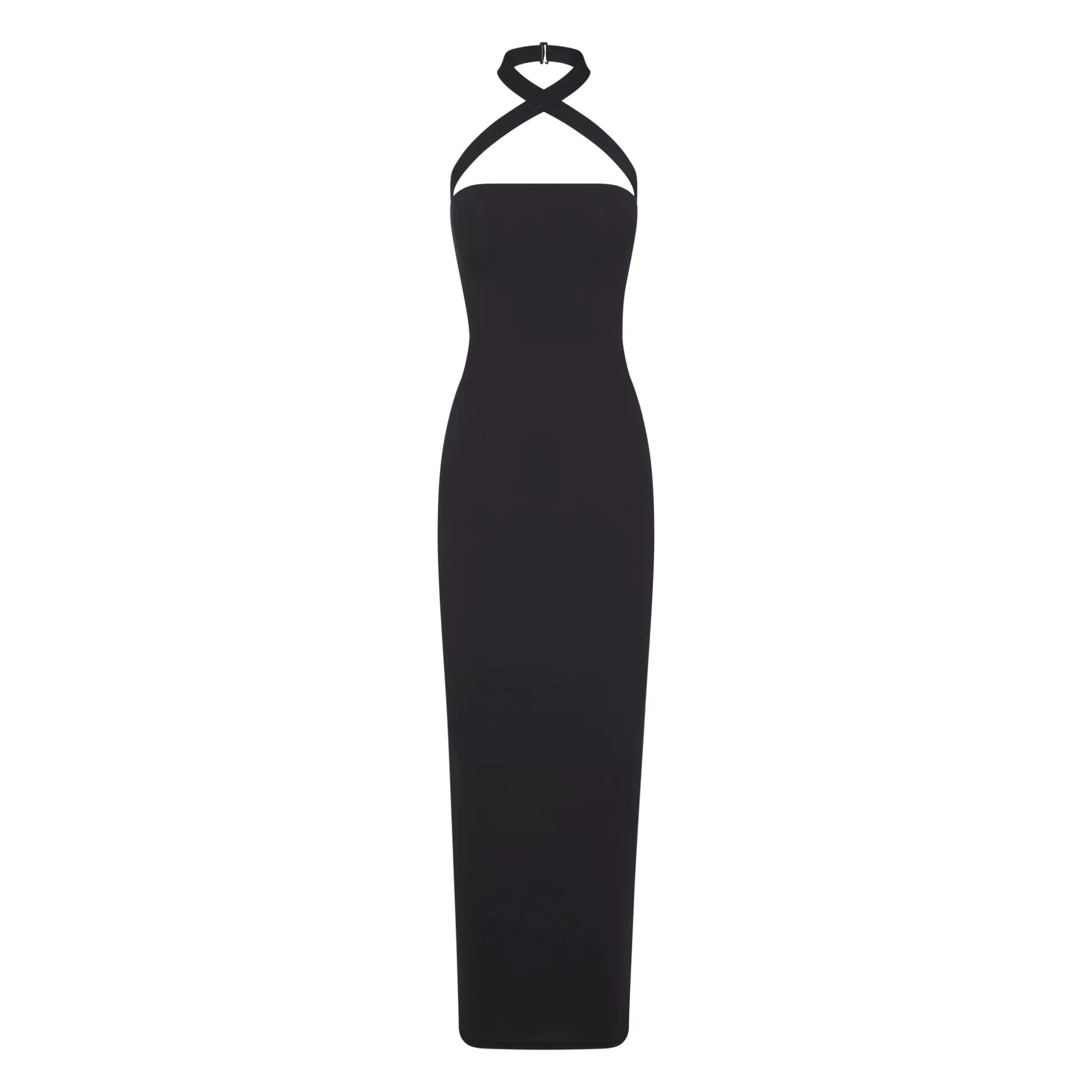 FITS EVERYBODY WRAP LONG SLIP DRESS | ONYX
