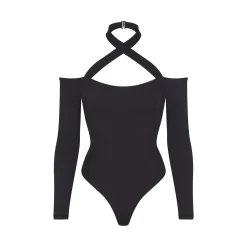 FITS EVERYBODY WRAP LONG SLEEVE BODYSUIT | ONYX
